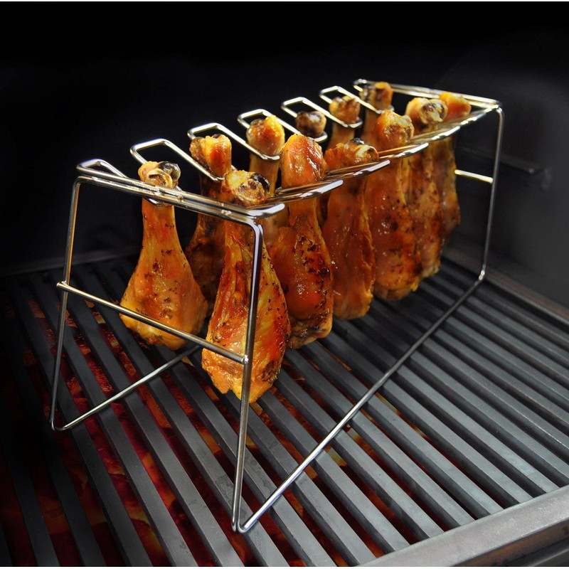 Bayou Classic 0770 Stainless Chicken Leg Rack Holds 12 Chicken