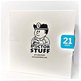 Doctor Stuff - 2021 Year Labels, Col'R'Tab/Tabbies Compatible Series, Light Blue Stickers, 500/Roll, 4 Rolls, 3/4" x 1-1/2"