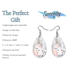 Easter Bunny Egg Dangle Earrings Set | Cute Girls Womens Jewelry Earings | Double Sided Print | Spring Holiday Gifts | Passover Sunday Girls Decorations Girlfriend Wife Adorable Fashion Accessories