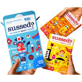 SUSSED Wacky Questions To Ask Each Other: 690 Question Mega Bundle | Fun Stocking Fillers | 2-16+ Players | Family Card Games for Kids | Yellow, Blue & Orange Packs