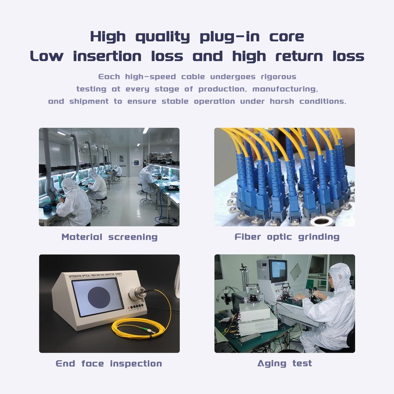 Buacoz 2Pack MPO/UPC Fiber Optic Loopback Tester Cable,OM3 Multimode -