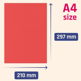 30 Pieces, 230gsm - A4 Red Card, Thick Cardstock Paper