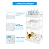 Volnamal Diaper Caddy Organizer, 3-Tier Movable Diaper Cart with Wheels,