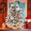 24 Inch Realistic-Feel Flocked Prelit Christmas Tree with 50 Warm