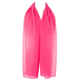 Hat To Socks Chiffon Scarf Sheer Wrap for Women (Fuchsia)