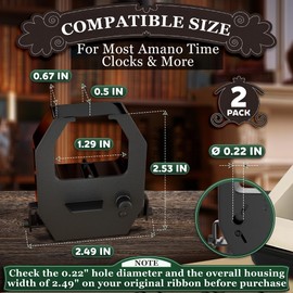 PIKTIME 2 Pack Time Clock Durabile Black Ribbon for Amano PIX-10/15/20/21/25/28/35/55/75/95/200/3000/4000, TCX-11/21/22/35/45/85/88/90 C Broad Compatibility, Quick Install, & Reliable Performance