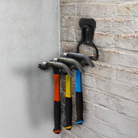 Maclean Wandhalterung 2er Set | Universalhalter für Räder Fahrrad Leitern Gartenschläuche Werkzeuge | Werkzeughaken aus Stahl für Garage Werkstatt Keller | Tragkraft 30 kg | Gummierte Oberfläche