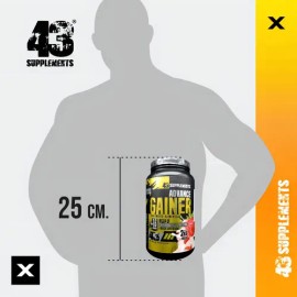 Ganador de Masa Advance Gainer de 43 Supplements, Sabor Fresa, 2 Kg                                                                                   