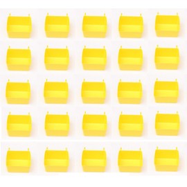 Small Plastic Yellow Pegboard Storage/Parts Bins (25)