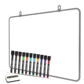 DumanAsen 30x40cm Magnetic Whiteboard - Dry Erase Board, Durable Writing Surface, Perfect for Office, Home, or Classroom Use, Includes whiteboard pens and Eraser, 12x16 Inches - Grey