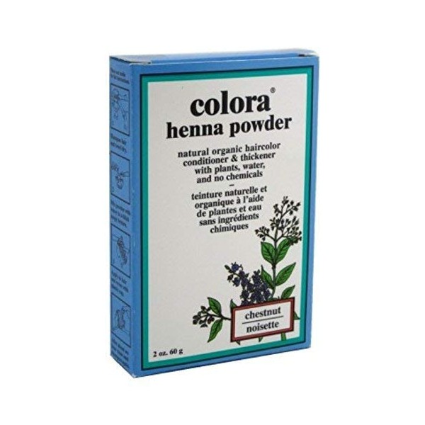 Colora Henna Powder Hair Color Chestnut 2 Ounce (59ml) (2 Pack)