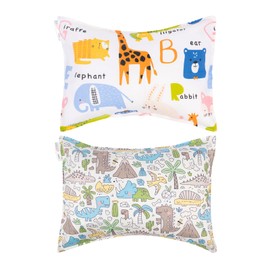 ALVABABY Toddler Pillowcases 2 Pack Organic Cotton Kids Pillow Cover Fit 13"x 18" or 12"x16" Envelope for Girl Boy Sleepy Travel(Pillowcase Only)