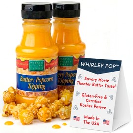 Movie Theater Popcorn Butter Topping - Wabash Valley Farms Buttery Popcorn Topping, Popcorn Butter Topping for Homemade Popcorn, Buttery Flavored Popcorn Topping, Butter for Popcorn (8 oz - 2 Pack)