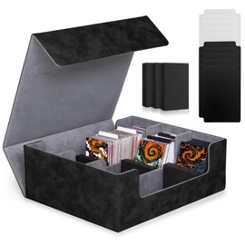Old Canal Trading Card Storage Boxes with 10 Dividers, Magnetic Card Storage Box for 1800 Cards with Simple Case, Card Box for MTG, TCG, Sports Cards and Magic Cards (Black)