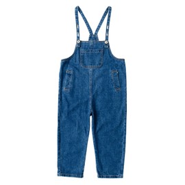 BLOMDES Girls Denim Jumpsuit Dungaree Girls Denim Overall Cropped Pants Blue for 5-6 Years Size 11