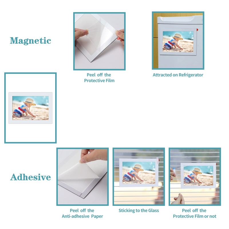 CRUGLA 12 Packs 4x6 Magnetic Picture Frames for Refrigerator Locker,