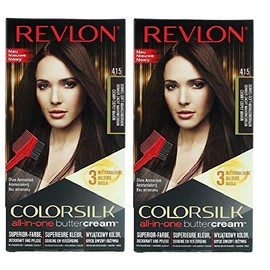 Revlon Colorsilk Buttercream Lasting Color Dark Soft Mahogany Hair Colour 2 PACK