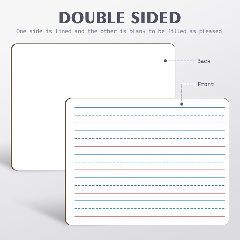 2pack 9x12 inches Dry Erase Board Lapboard Reusable Lined Erasable