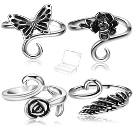 4 Pieces Crochet Ring for Finger Adjustable Yarn Tension Rings for Crocheting Yarn Guide Knitting Rings Crochet Tools