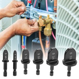 Dophee 6PCS HVAC Repairing Set, Air Conditioner Copper Tube Expander Hexagonal Handle Tube Expander Swaging Tool Drill Bit Set with 1/4'', 3/4'', 3/8'', 5/8'', 7/8'', 1/2''Bits