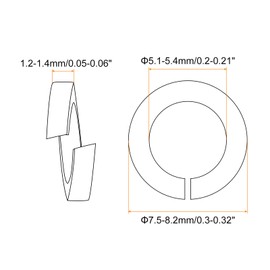 uxcell 60 Pcs Spring Lock Washer, M5 Split Lock Washer Assortment Copper Lock Washers for Screws Bolts Nuts