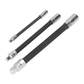 3 Pcs Flexible Extension Bar Set Spring Steel Drive Socket Bar Electric Drill Extension Magnetic Holder for Automotive Repairing 1/4in 3/8in 1/2in