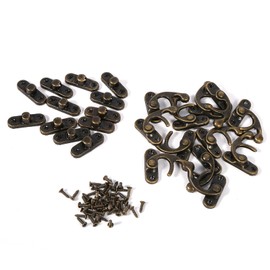 Changor Hook and Eye Latch, Vintage Buckle Hook Latch Jewellery Box Catches and Latches with Screws for DIY Wooden Boxes Decoration(Right)