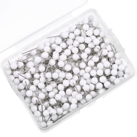 WILLBOND 500 Pack Map Push Pins Map Tacks Small Size (White, 1/8 Inch)