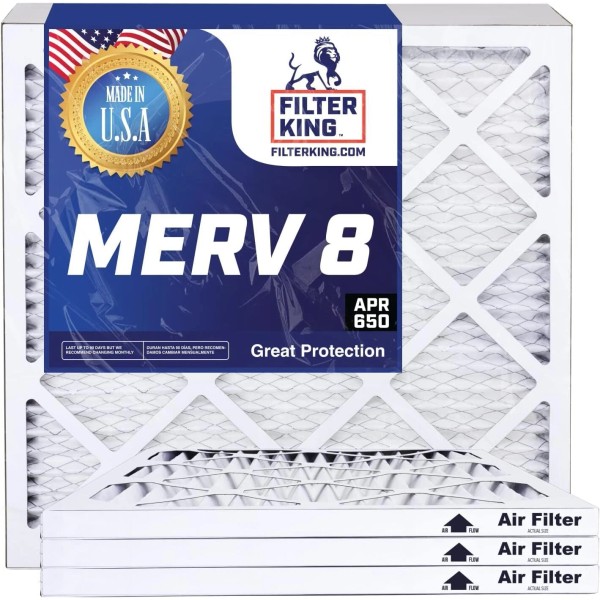 Filter King 16.5x21x1 Air Filter 6-PACK MERV 8 Actual Size