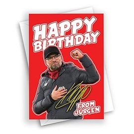 HWC Trading Jurgen Klopp Birthday Card for Liverpool Football Fans and Supporters