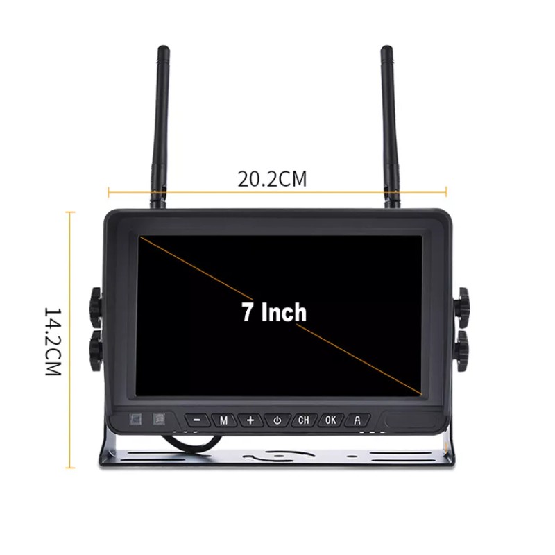 iPoster 7" Quad Car Monitor DVR Record Digital Wireless Backup