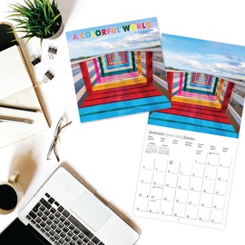 Graphique 2026 A Colorful World Wall Calendar | 12” x 12” | Thick Paper | Home & Office Organizer | Large Monthly Grid | 3 Languages & Marked Holidays | 4 Month Preview Page for 2027