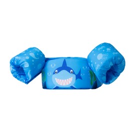 Double Couple Toddler Swim Vest with Sleeves Cartoon Adjustable Strap Swimming Jacket Pool Floaties for Kids 20-50 Pounds Boys and Girls Child