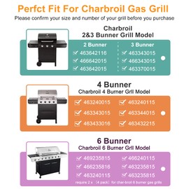 Utheer Grill Replacement Parts for Charbroil Advantage Series 4 Burner 463344015 463343015 463240015 463432215 Gas Grills, 3 Burner 463436815, Grill Burner Heat Plate Shield Adjustable Crossover Tube