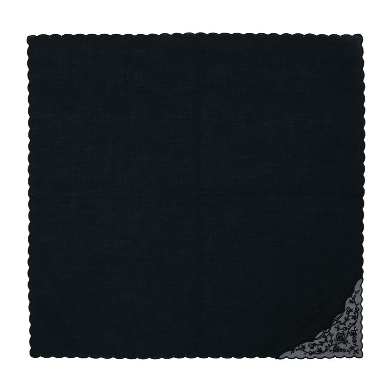 Laura Ashley 05608004 Women's Handkerchief Embroidered Handkerchief, Black