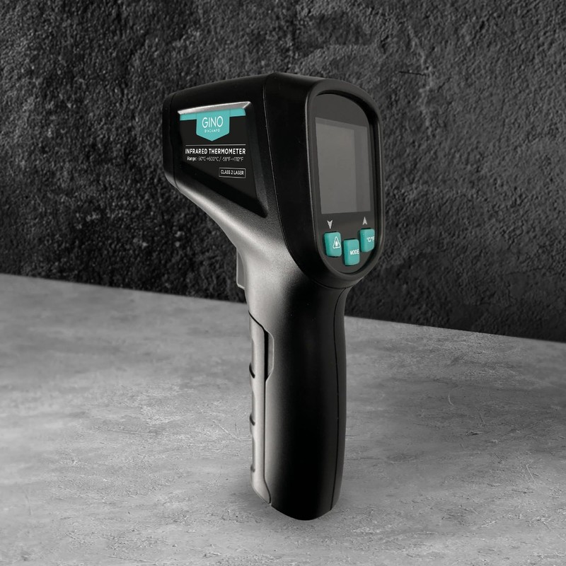 Gino D'Acampo Digital Infrared Thermometer with Cloth Sleeve Bag -