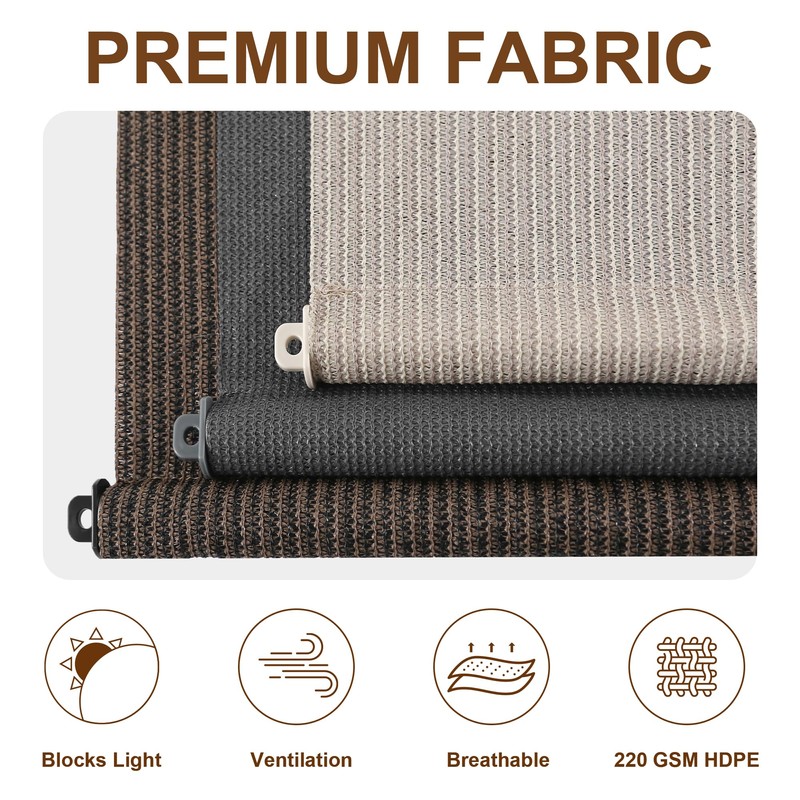AOSKY Outdoor Roller Shades，Cordless Patio Shades Roll Up Outdoor Blinds，Roller