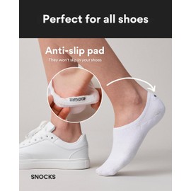 Snocks 6 Pairs of No Show Socks Women & Men - Non Slip Invisible Socks Men & Women Suitable As Loafer Socks & Socks for Flats