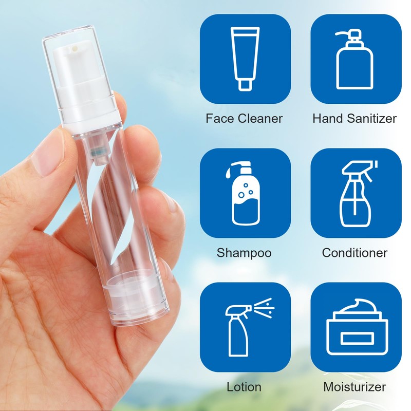 Molain Set di 12 flaconi da viaggio con pompa airless