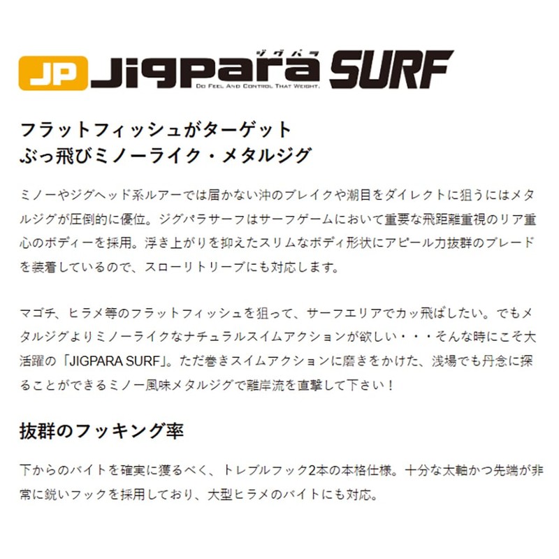 Major Craft JPSURF Fishing Lure Metal Jig Jigpara SURF 1.2