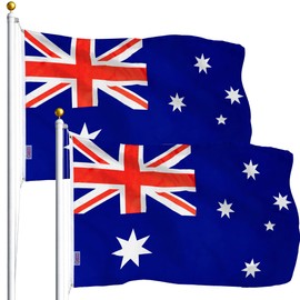 G128 2 Pack: Australia Australian Flag | 3x5 Ft | LiteWeave Series Printed 100D Polyester | Country Flag, Vibrant Colors, Brass Grommets