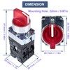 DMWD 2pcs 22mm Latching Selector Switch 110V with Red Light
