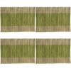 Saro Lifestyle Shimmering Banded Table Placemats (Set of 4), Green,