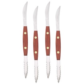 HIC Kitchen Squirt Free Serrated Twin-Blade Grapefruit Sectioning Knife, Stainless Steel Blades, Set of 4