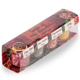 Spices and Seasonings Sets, Spices, and Herbs,1.7 oz each, Curry and salt, Pepper and Salt, Chives and Salt, Pink Pepper and Salt, Hand Packed in Calabria Italy, Artigiani di Calabria