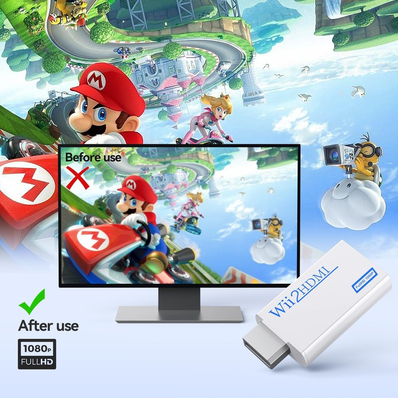 GANA Wii to hdmi Converter, wii to hdmi Adapter, 1080p