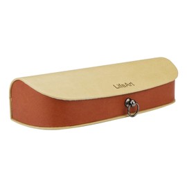 LifeArt Eyeglass Case Hard shell, Classic Semi-circular Design, Fashionable and Portable PU Leather(Light Yellow)