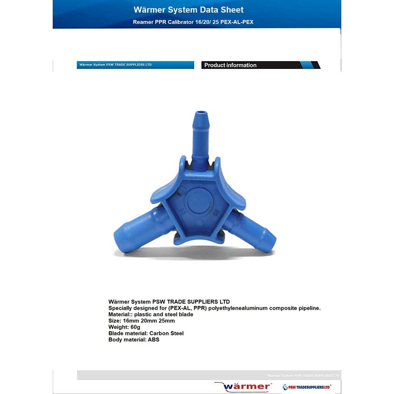 PPR 16/20/25 PEX-AL-PEX Reamer Calibrator