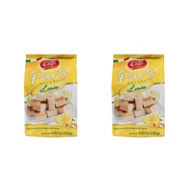 Gastone Lago Party Wafers Lemon Cream Filling 8.82 oz, 250g (Pack of 2) (Lemon, 2-Pack)
