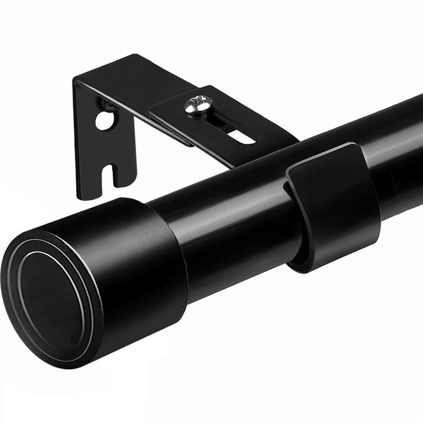 Curtain Poles Black Curtain Rods Single Curtain Pole with Bracket